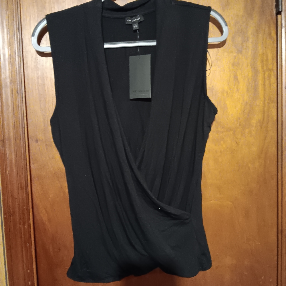 The Limited Black Draped Sleeveless Blouse - Picture 2 of 2